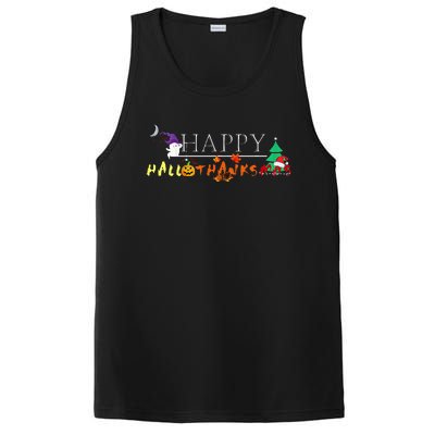 Happy Hallothanksmas Funny Halloween Christmas Thanksgiving PosiCharge Competitor Tank