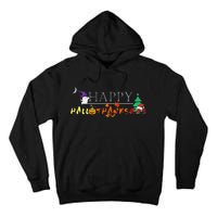 Happy Hallothanksmas Funny Halloween Christmas Thanksgiving Tall Hoodie