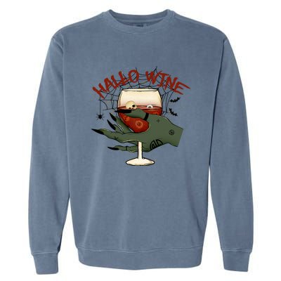 Happy HalloWine! Funny Halloween Cute Drinking Gift Garment-Dyed Sweatshirt