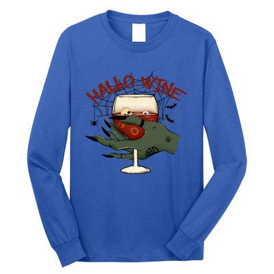 Happy HalloWine! Funny Halloween Cute Drinking Gift Long Sleeve Shirt