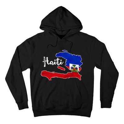 Happy Haitian Flag Day Cool Haiti Flag Map Haitian Pride Hoodie