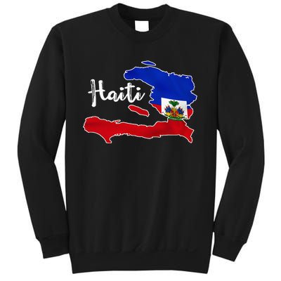 Happy Haitian Flag Day Cool Haiti Flag Map Haitian Pride Sweatshirt