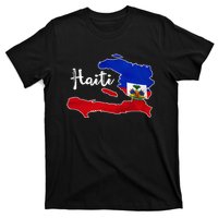 Happy Haitian Flag Day Cool Haiti Flag Map Haitian Pride T-Shirt