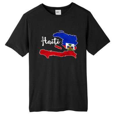 Happy Haitian Flag Day Cool Haiti Flag Map Haitian Pride Tall Fusion ChromaSoft Performance T-Shirt