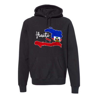 Happy Haitian Flag Day Cool Haiti Flag Map Haitian Pride Premium Hoodie