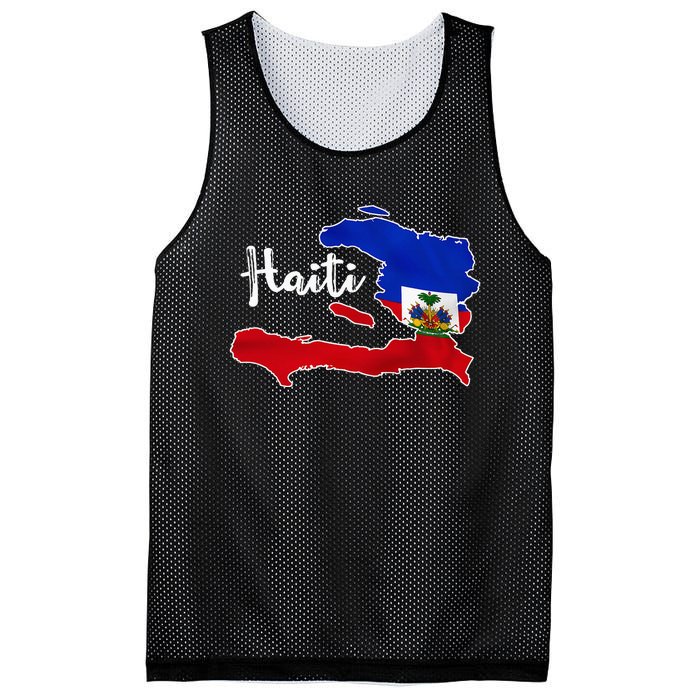 Happy Haitian Flag Day Cool Haiti Flag Map Haitian Pride Mesh Reversible Basketball Jersey Tank