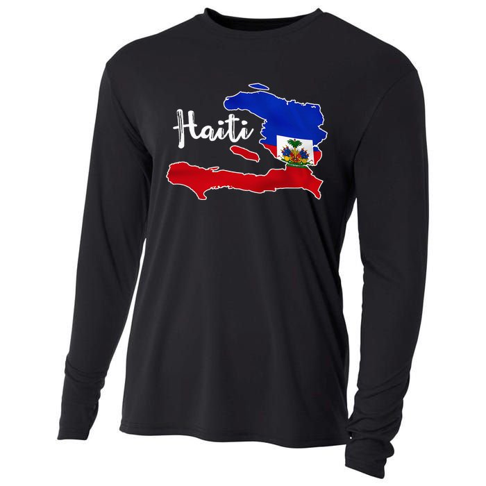 Happy Haitian Flag Day Cool Haiti Flag Map Haitian Pride Cooling Performance Long Sleeve Crew