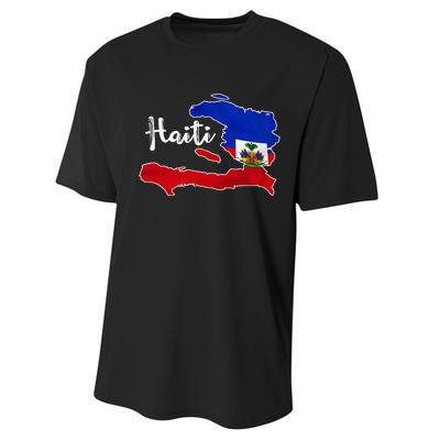 Happy Haitian Flag Day Cool Haiti Flag Map Haitian Pride Performance Sprint T-Shirt