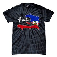 Happy Haitian Flag Day Cool Haiti Flag Map Haitian Pride Tie-Dye T-Shirt