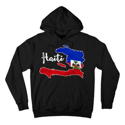 Happy Haitian Flag Day Cool Haiti Flag Map Haitian Pride Tall Hoodie