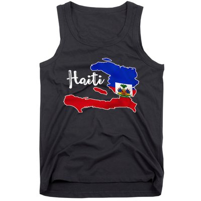 Happy Haitian Flag Day Cool Haiti Flag Map Haitian Pride Tank Top