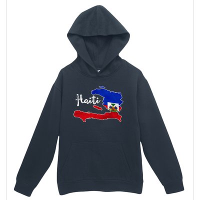 Happy Haitian Flag Day Cool Haiti Flag Map Haitian Pride Urban Pullover Hoodie