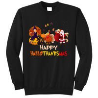 Happy Hallothanksmas Funny Halloween Thanksgiving Christmas Sweatshirt