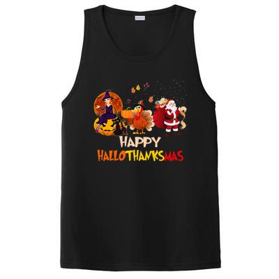 Happy Hallothanksmas Funny Halloween Thanksgiving Christmas PosiCharge Competitor Tank