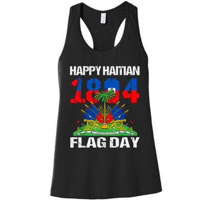 Happy Haitian Flag Day Haiti Flag Pride 1804 Family Women's Racerback Tank