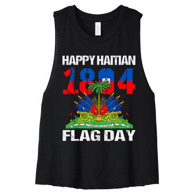 Happy Haitian Flag Day Haiti Flag Pride 1804 Family Women's Racerback Cropped Tank