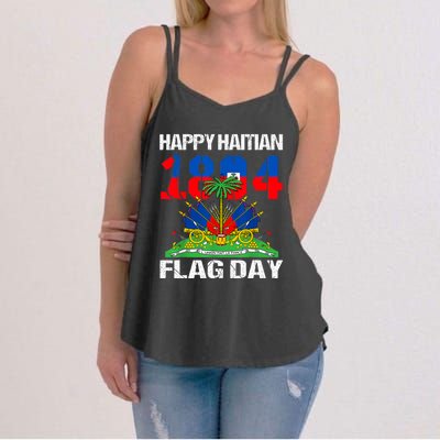 Happy Haitian Flag Day Haiti Flag Pride 1804 Family Women's Strappy Tank