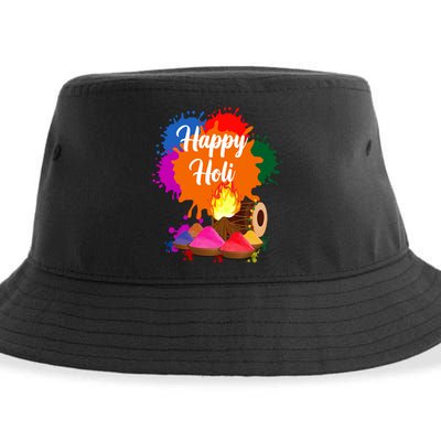 Happy Holi Family Cool Holi Festival Outfit Gift Sustainable Bucket Hat