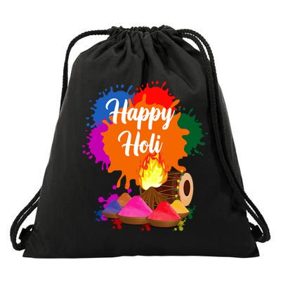 Happy Holi Family Cool Holi Festival Outfit Gift Drawstring Bag
