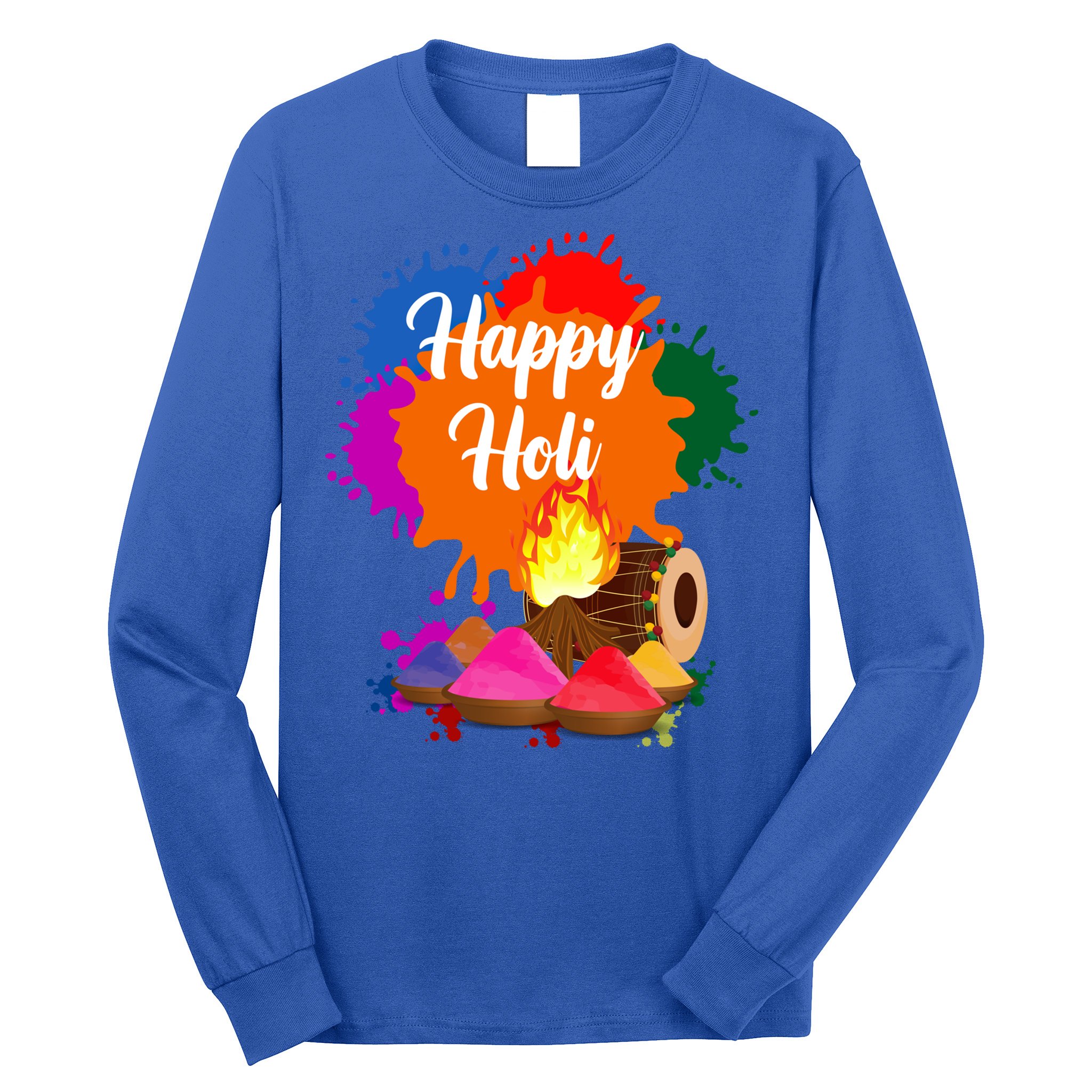 Happy Holi Family Cool Holi Festival Outfit Gift Long Sleeve Shirt