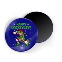 Happy Hockeydays Female Hockey Player Elf Christmas Gift Magnet