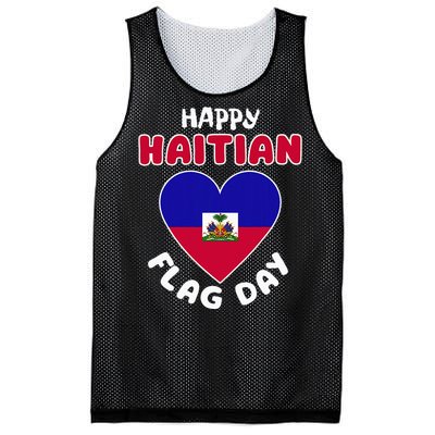 Happy Haitian Flag Day Cool Haiti Flag Heart Mesh Reversible Basketball Jersey Tank