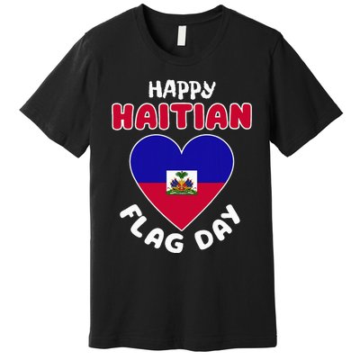 Happy Haitian Flag Day Cool Haiti Flag Heart Premium T-Shirt