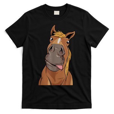 Hilarious Horse Face Horses Horseman Equestrian Riding T-Shirt