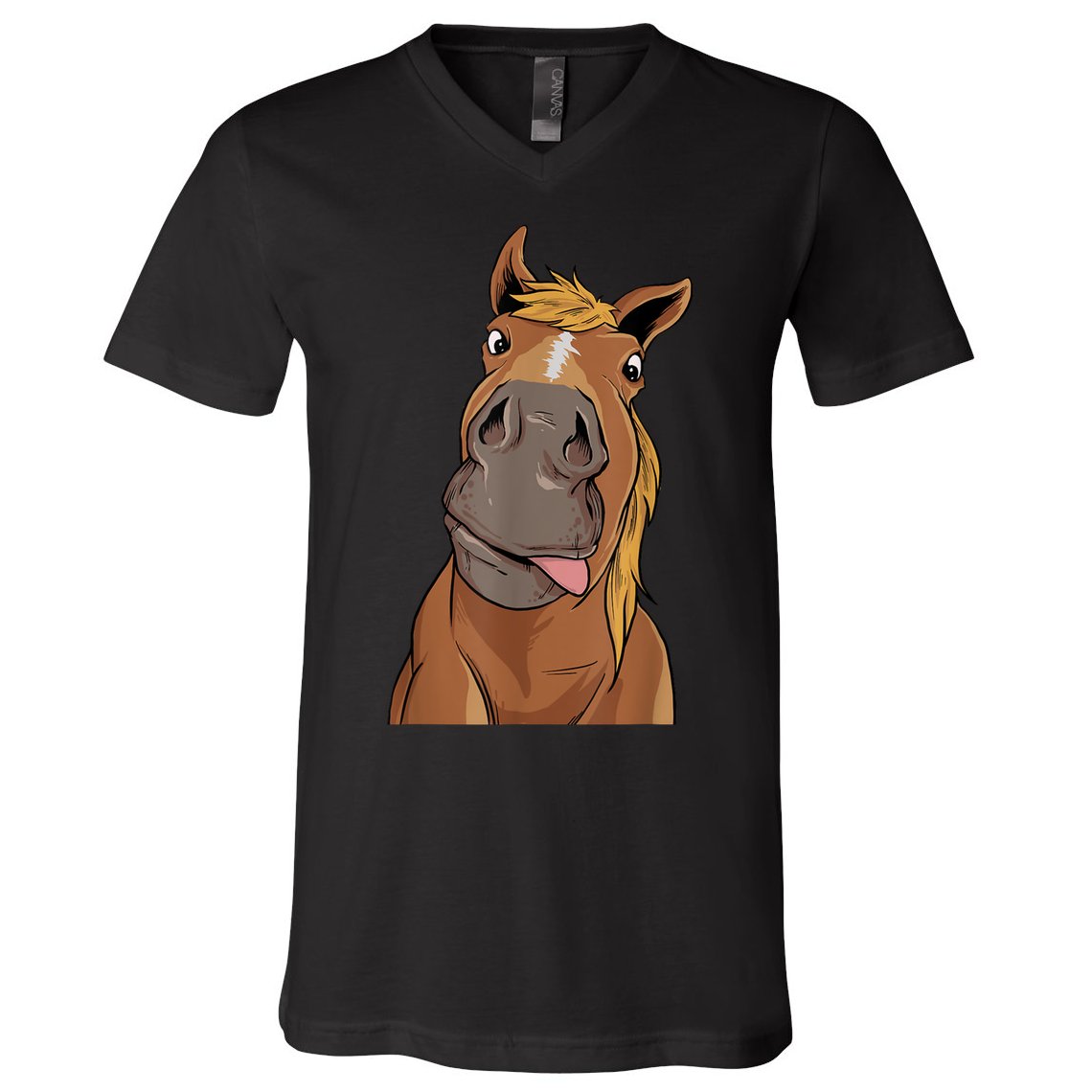Hilarious Horse Face Horses Horseman Equestrian Riding V-Neck T-Shirt