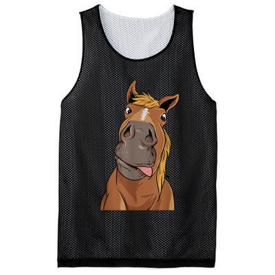 Hilarious Horse Face Horses Horseman Equestrian Riding Mesh Reversible Basketball Jersey Tank