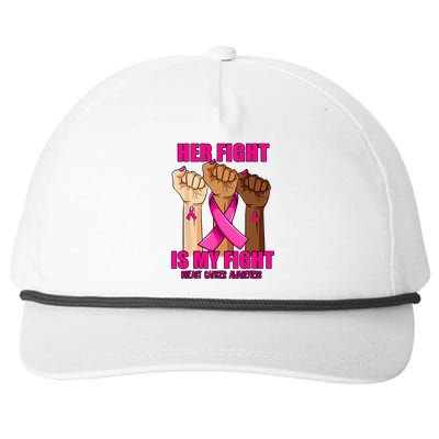 Hand Her Fight Is My Fight Breast Cancer Awareness Month Snapback Five-Panel Rope Hat