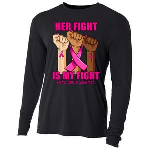 Hand Her Fight Is My Fight Breast Cancer Awareness Month Cooling Performance Long Sleeve Crew