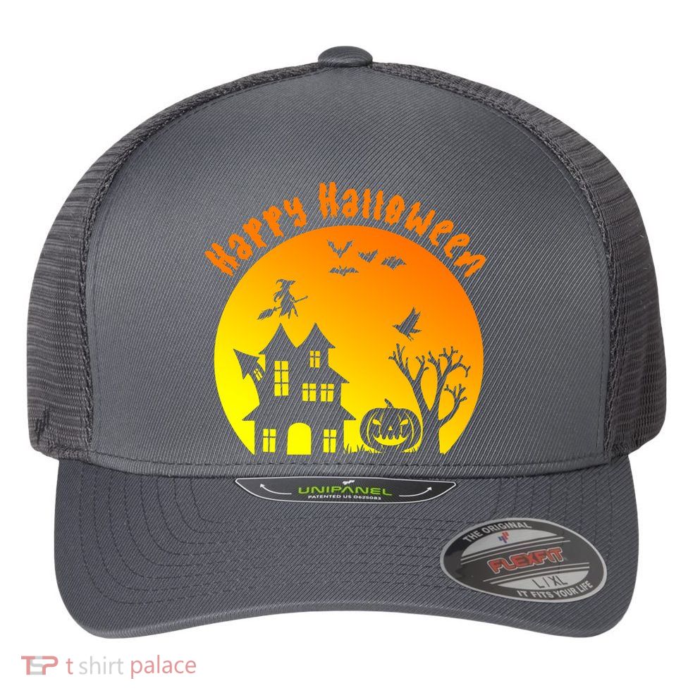 Happy Halloween Festive Spooky Flexfit Unipanel Trucker Cap