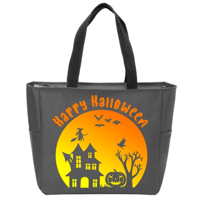 Happy Halloween Festive Spooky Zip Tote Bag