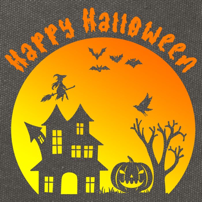Happy Halloween Festive Spooky Cotton Canvas Backpack