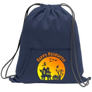 Happy Halloween Festive Spooky Sweatshirt Cinch Pack Bag