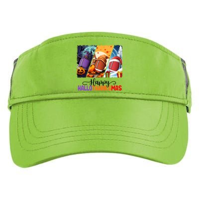 Happy Hallothanksmas Football Halloween Thanksgiving Xmas Gift Adult Drive Performance Visor