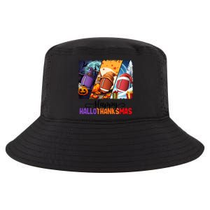 Happy Hallothanksmas Football Halloween Thanksgiving Xmas Gift Cool Comfort Performance Bucket Hat