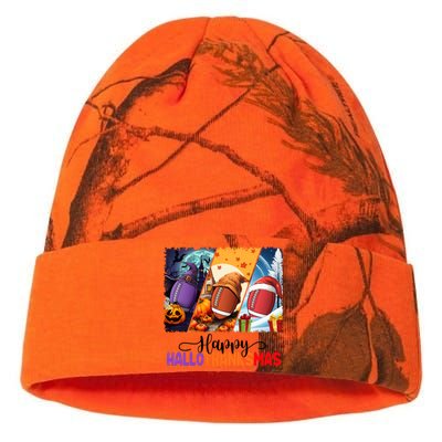 Happy Hallothanksmas Football Halloween Thanksgiving Xmas Gift Kati Licensed 12" Camo Beanie