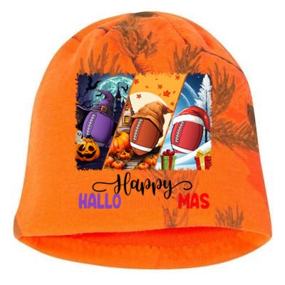 Happy Hallothanksmas Football Halloween Thanksgiving Xmas Gift Kati - Camo Knit Beanie