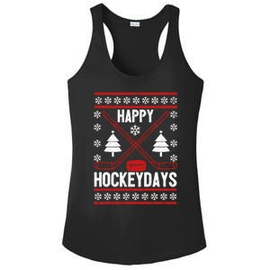 Happy Hockeydays Funny Christmas Ice Hockey Player Fan Xmas Gift Ladies PosiCharge Competitor Racerback Tank