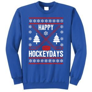 Happy Hockeydays Funny Christmas Ice Hockey Player Fan Xmas Gift Sweatshirt