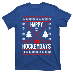 Happy Hockeydays Funny Christmas Ice Hockey Player Fan Xmas Gift T-Shirt