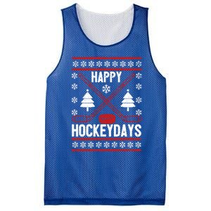 Happy Hockeydays Funny Christmas Ice Hockey Player Fan Xmas Gift Mesh Reversible Basketball Jersey Tank