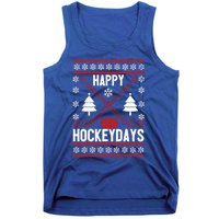 Happy Hockeydays Funny Christmas Ice Hockey Player Fan Xmas Gift Tank Top