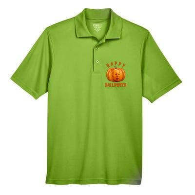 Happy Halloween Funny Joe Biden Jack O Lantern Men's Origin Performance Piqué Polo