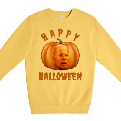 Happy Halloween Funny Joe Biden Jack O Lantern Premium Crewneck Sweatshirt