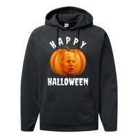 Happy Halloween Funny Joe Biden Jack O Lantern Performance Fleece Hoodie