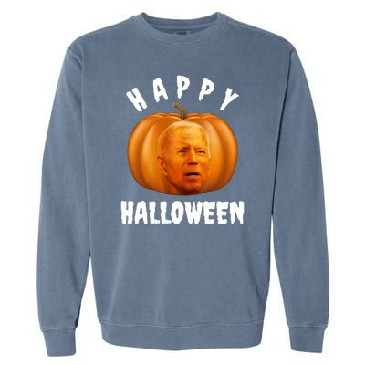 Happy Halloween Funny Joe Biden Jack O Lantern Garment-Dyed Sweatshirt