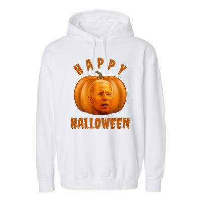 Happy Halloween Funny Joe Biden Jack O Lantern Garment-Dyed Fleece Hoodie